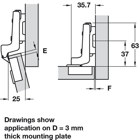 hafele hinge dimensions